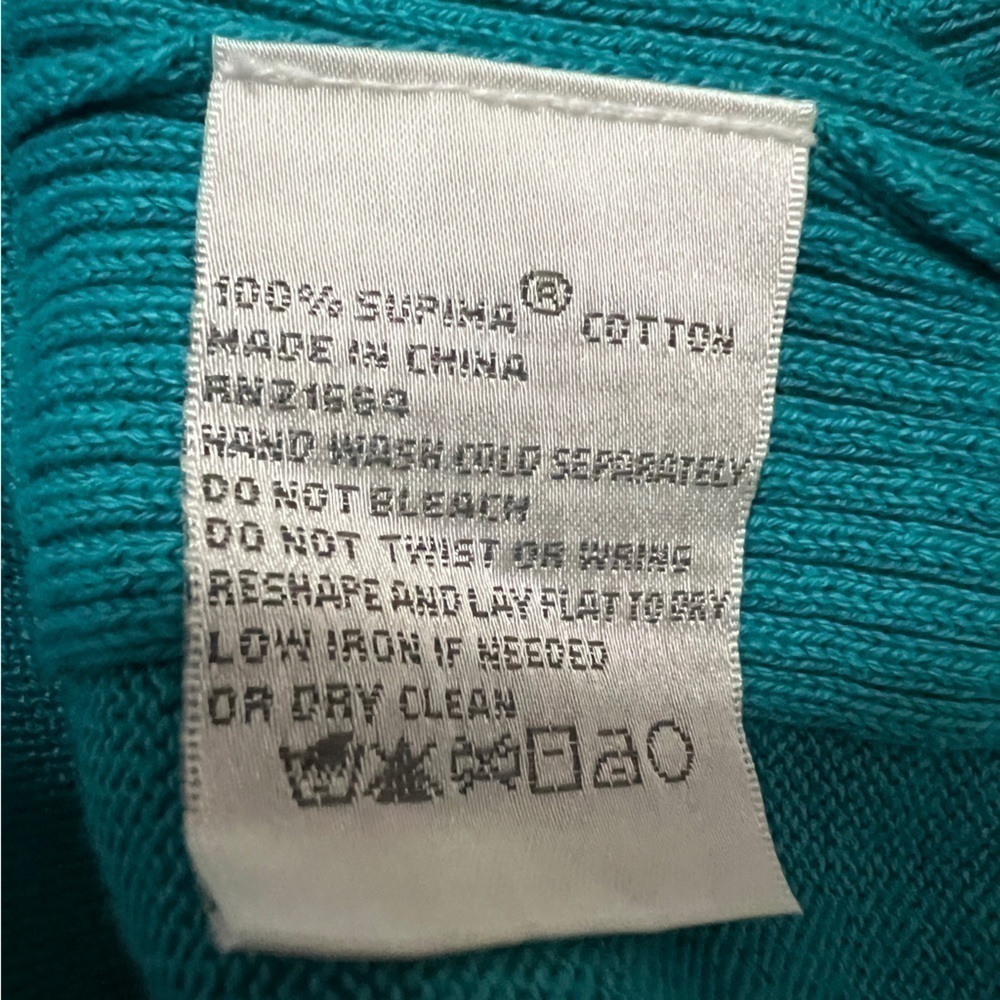 Foxcroft deep turquoise sweater, 100% supima cotton. Sz L. Preowned. EUC. - Picture 9 of 9
